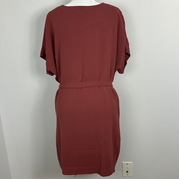 Frank & Oak Belted V-Neck Shift Dress Pockets Womens Size XL Style 2510169 Boho - Picture 3 of 16